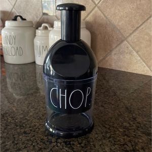 Rae Dunn CHOP Food Chopper Black Farmhouse. EUC Used 2x